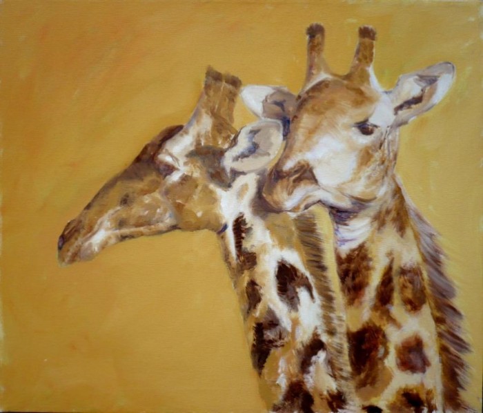 Bild Giraffen-Duo, Öl auf Leinwand, 50 x 70 cm, by Martina Witting-Greth