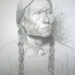 Portrait Apache, Bleistift auf Papier, 59 x 41,5 cm, by Martina Witting-Greth