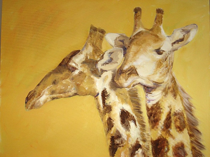 Bild Giraffen-Duo, Öl auf Leinwand, 50 x 70 cm, by Martina Witting-Greth