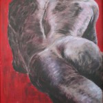 Bild black on red, Acryl auf Karton, 80 x 100 cm, by greth-Art Martina Witting-Greth