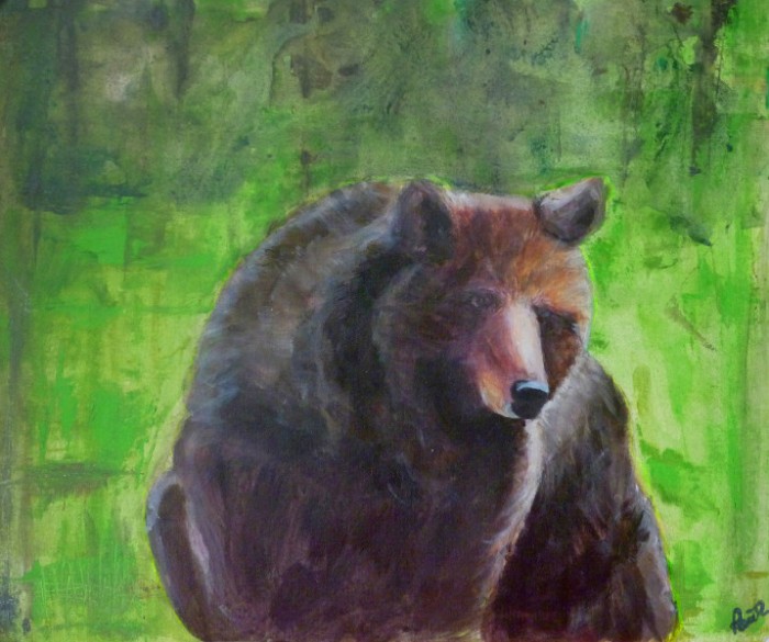 Bild Grizzley-mom, 50 x 70 cm, Acryl auf Leinwand, by greth-Art Martina Witting-Greth