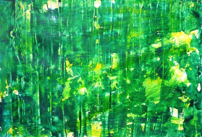 Bild im Grün, 37,5 x 57,5 cm, Gouache auf Karton, by greth-Art Martina Witting-Greth