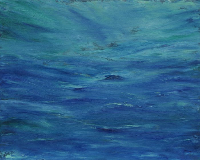 Bild open water, 24 x 30 cm, Öl auf Leinwand, 2014, by Martina Witting-Greth