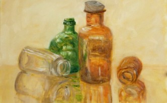 Foto Glassflaschen, 40 x 50 cm, Öl auf Leinwand, by Martina Witting-Greth