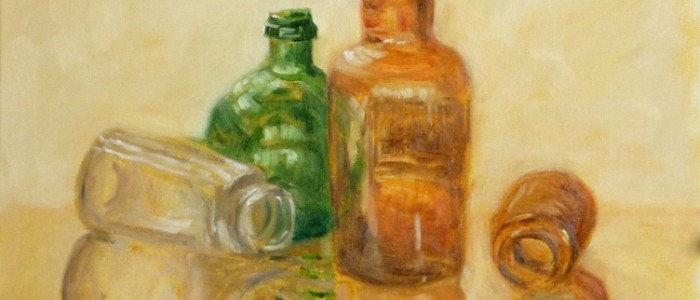 Foto Glassflaschen, 40 x 50 cm, Öl auf Leinwand, by Martina Witting-Greth