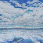 Bild cloud reflections, 40 x 80 cm, Acryl/Sand auf Leinwand, by Martina Witting-Greth