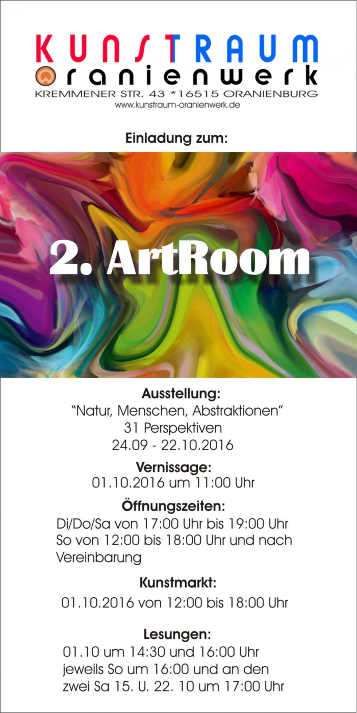 Foto Einladungsflyer zum 2. ArtRoom 2016