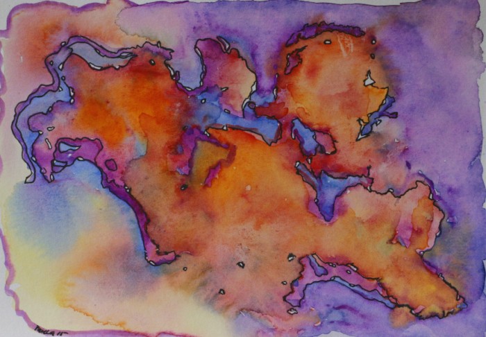 Foto o. T. Aquarell auf Papier, 14,8 x 21 cm by Martina-Witting-Greth