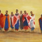 Foto Massai-Dancer Study, Acryl auf Karton, 2016 by Martina Witting-Greth