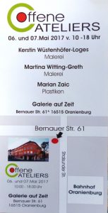 Foto Flyer offene Ateliers 2017 in der Galerie auf Zeit