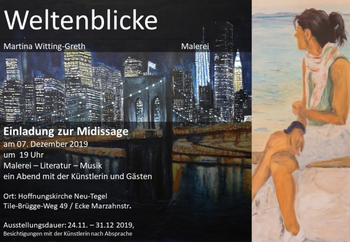 Flyer zur Ausstellung Weltenblicke Nov-Dez 2019 by Martina Witting-Greth
