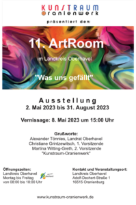 Plakat zur Ausstellung: 11. ArtRoom 2023 "Was uns gefällt" im Landratsamt Oranienburg