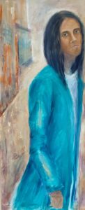 Portrait Hen, Acryl auf Leinwand 120x50 cm