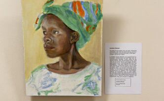 Sambian Woman, Acryl auf Holz by M Witting-Greth