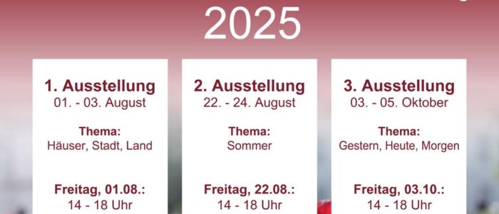 Plakat zu den Ausstellungen des Kunstvereins-Oranienburg e. V. in der Blumenhalle im Schloßpark Oranienburg