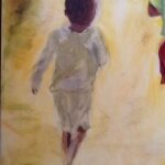 Foto: Little boy, Bild Ausschnitt, Öl auf Leinwand